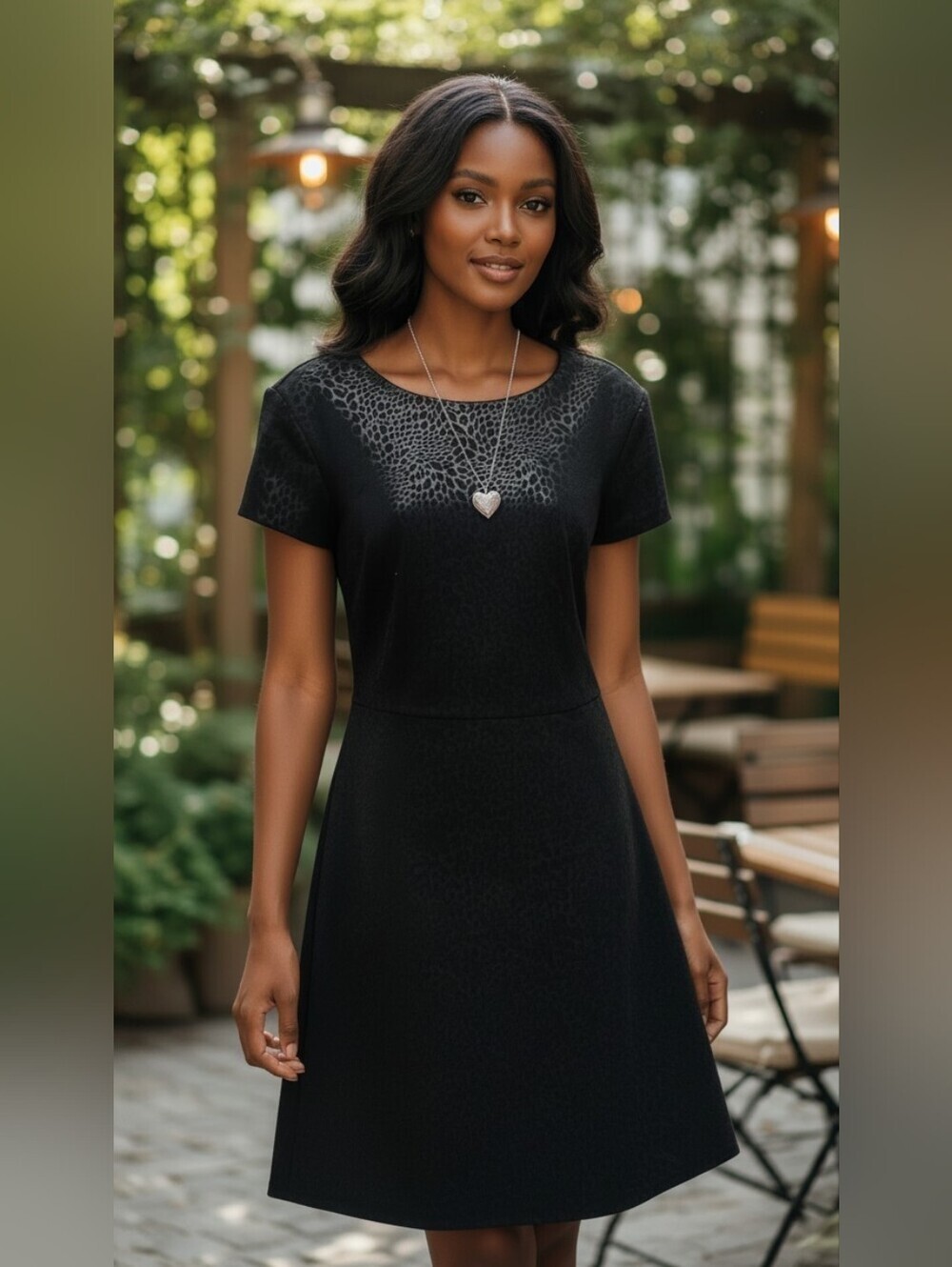 Chico's Black Textured Shift Mini Dress Size 2 (US 12/14)